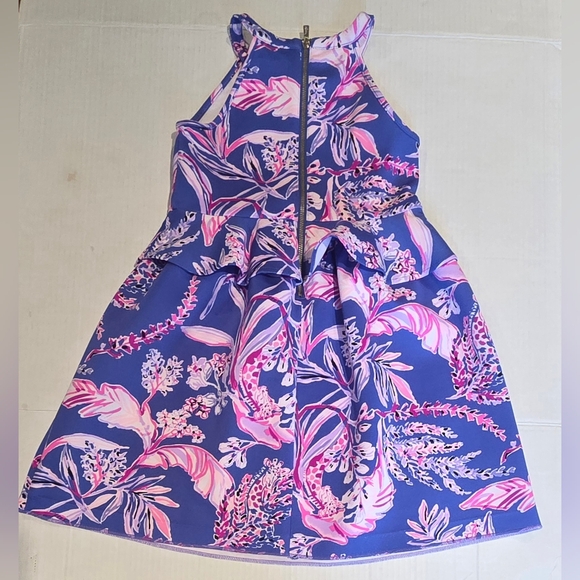 Lilly Pulitzer Girls Caesara dress Iris Blue Wild Within Size 6-7 - Picture 2 of 4